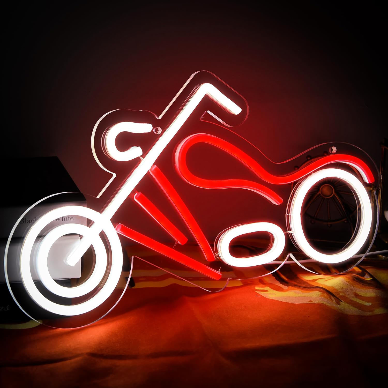 Retro Gaming Usb - Retro Chopper Motorfiets Neonbord Dimbare LED