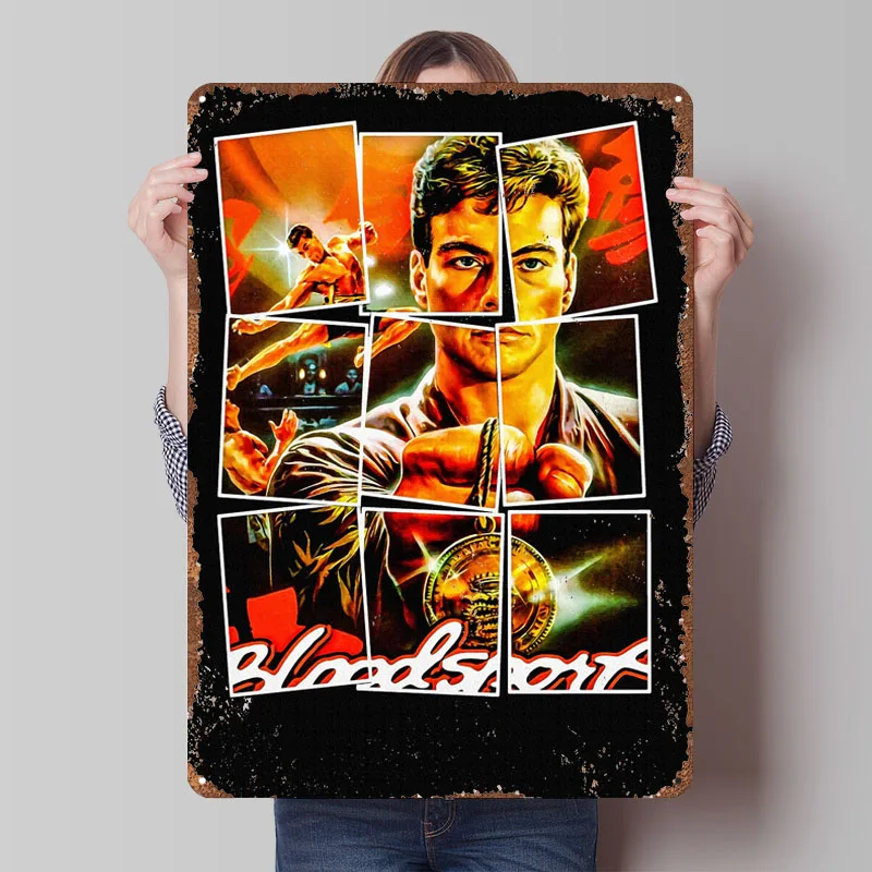 Retro Gaming At Home - Bloodsport Metalen bord Klassieke filmposter Gaming