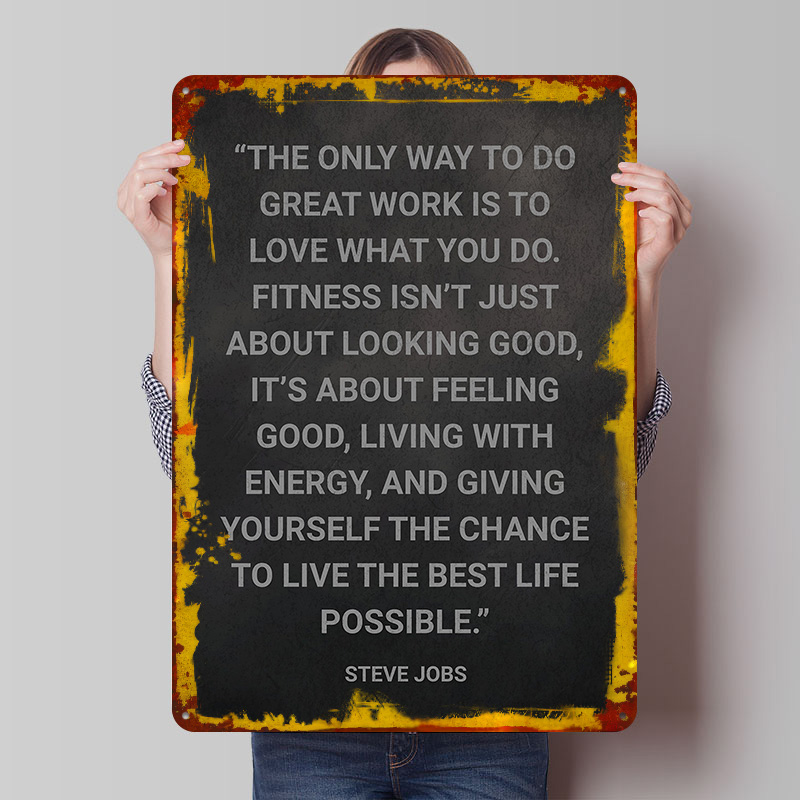 Retro Gaming At Home - Steve Jobs Fitness Citaat Metalen Poster