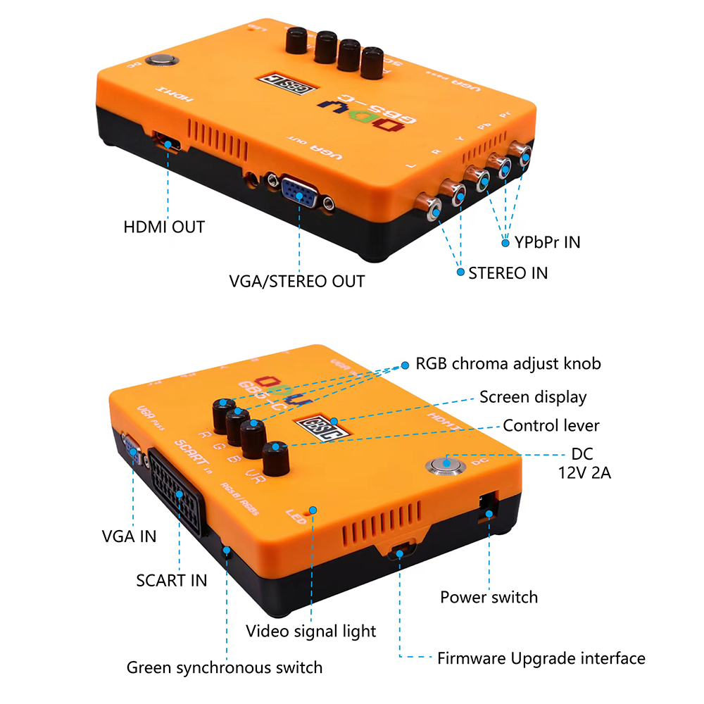 Scart To Hdmi - ODV-GBS-C Component/Vga/Scart Naar Vga/Hdmi-Compatibel Scan Converter