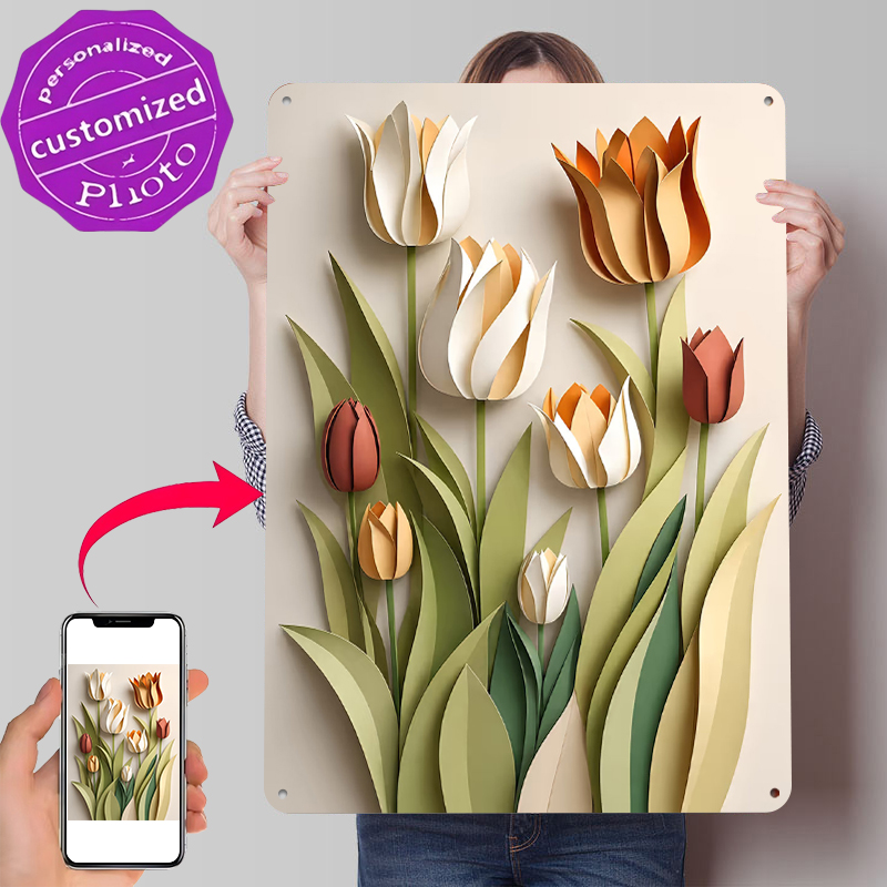 Retro Gaming Wallpaper - Papieren uitgesneden tulpen bloemen gedrukte poster