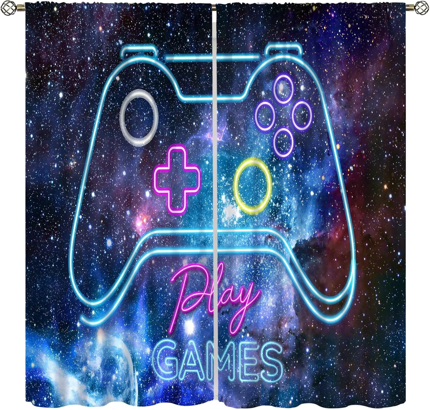 Retro Gaming Cafe - Gaming Blackout-gordijnen Retro Video Game Gamepad