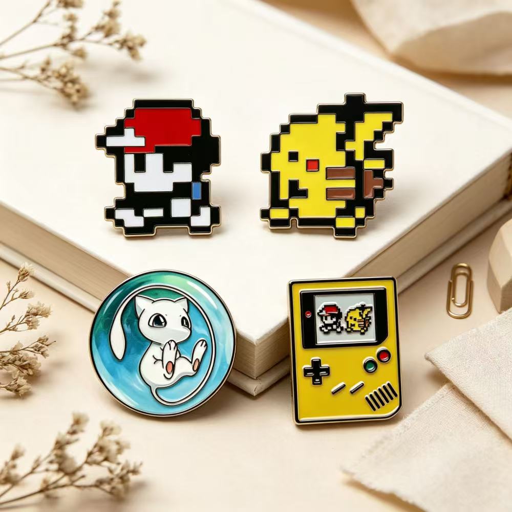 Retro Gaming Pokemon - 4 stuks retro game pixel emaille