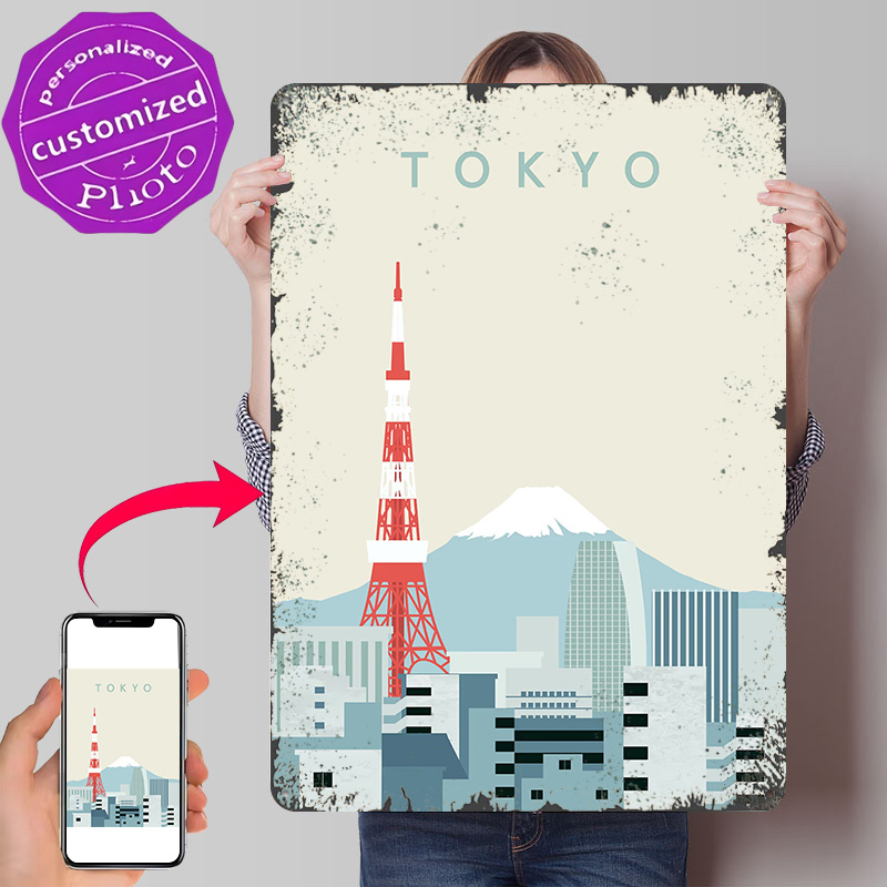Retro Gaming At Home - Tokyo Poster Retro 3D Geprint Metalen