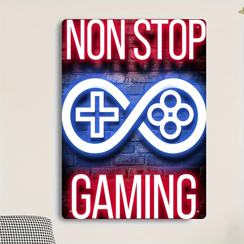 Retro Gaming Cafe - Retro Metalen Blikken Wanddecoratie - Vintage