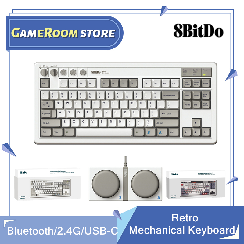 Retro Gaming Android - 8Bitdo Retro mechanisch toetsenbord, Bluetooth/2.4G/USB-C Hot-swappable