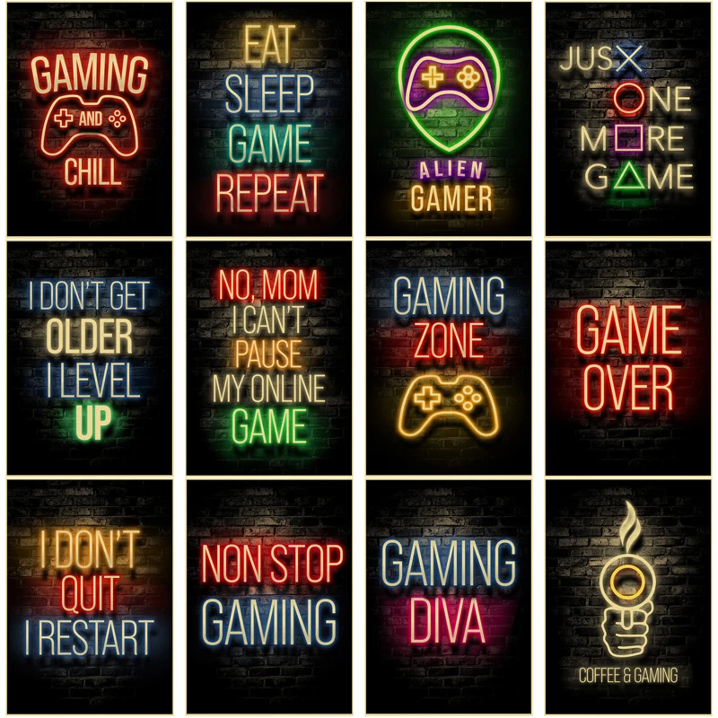 Retro Gaming Wallpaper - Gaming Posters Game Retro Kraftpapier Prints
