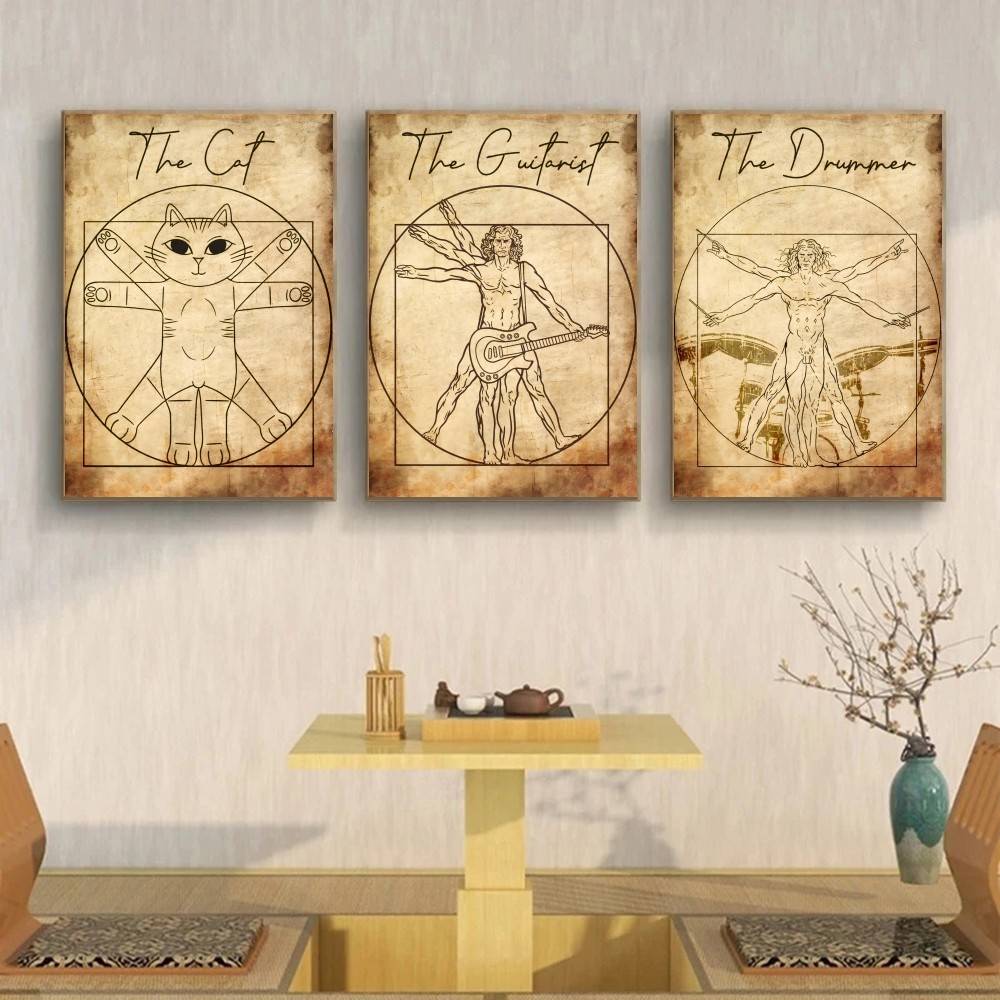Vintage Vitruvian Style Music  - Retro Gaming Wallpaper recensie en prijs