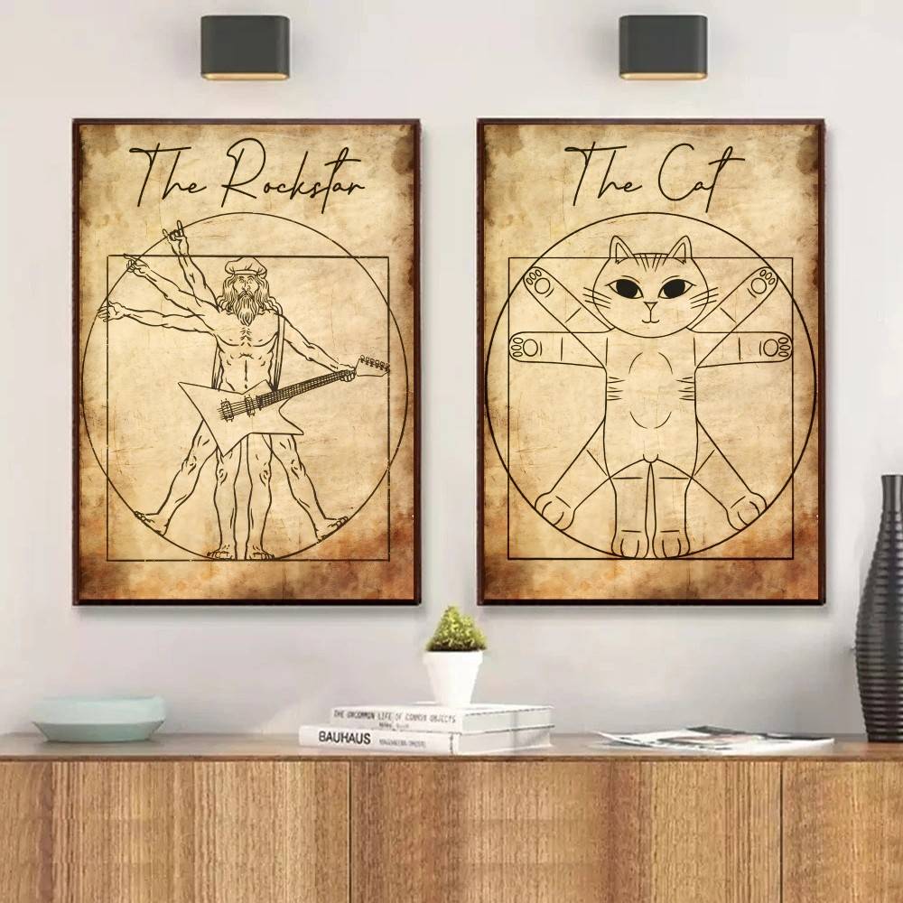 Vintage Vitruvian Style Music  - Retro Gaming Wallpaper recensie en prijs