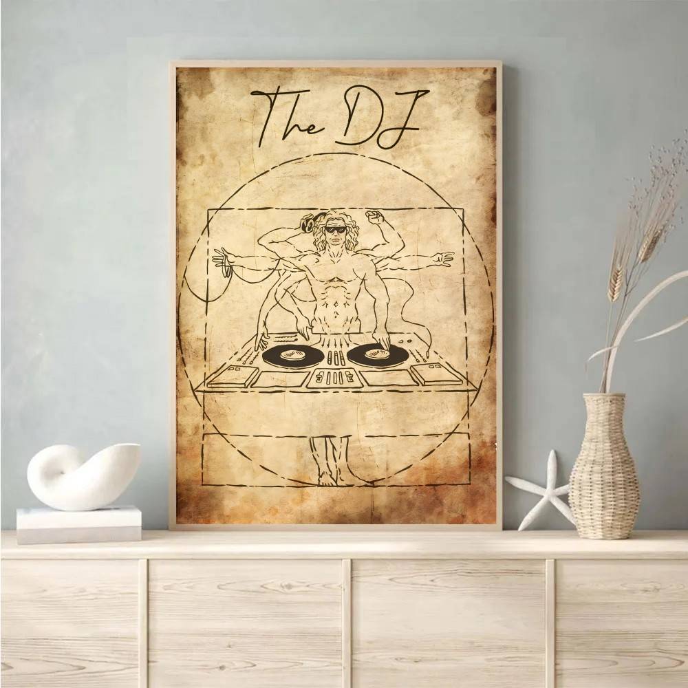 Vintage Vitruvian Style Music  - Retro Gaming Wallpaper recensie en prijs