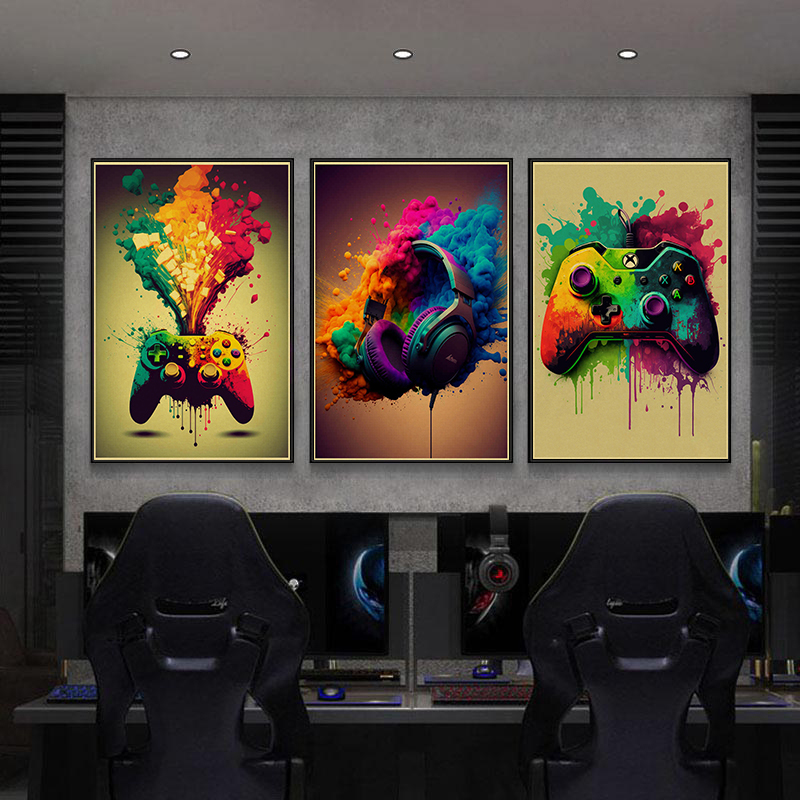 Kleurrijke Game Controller Wal - Retro Gaming Wallpaper recensie en prijs