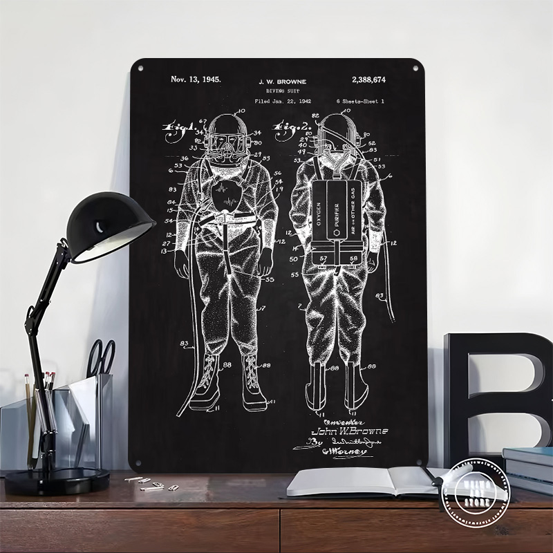 Duikpak Patent Metalen Poster  - Retro Gaming At Home recensie en prijs