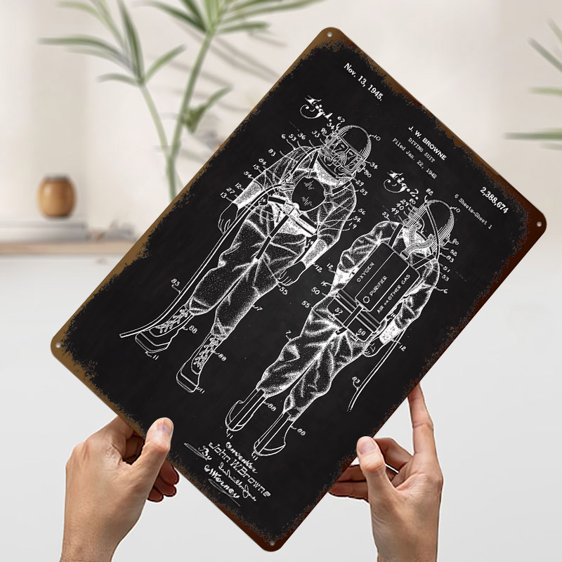 Duikpak Patent Metalen Poster  - Retro Gaming At Home recensie en prijs