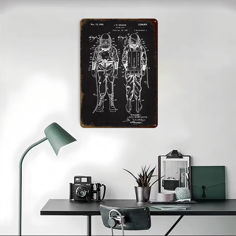 Duikpak Patent Metalen Poster  - Retro Gaming At Home recensie en prijs