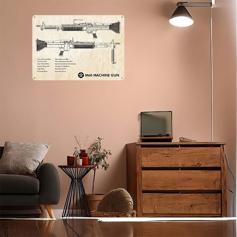M60 Machinegeweer Papieren Tin - Retro Gaming Wallpaper recensie en prijs