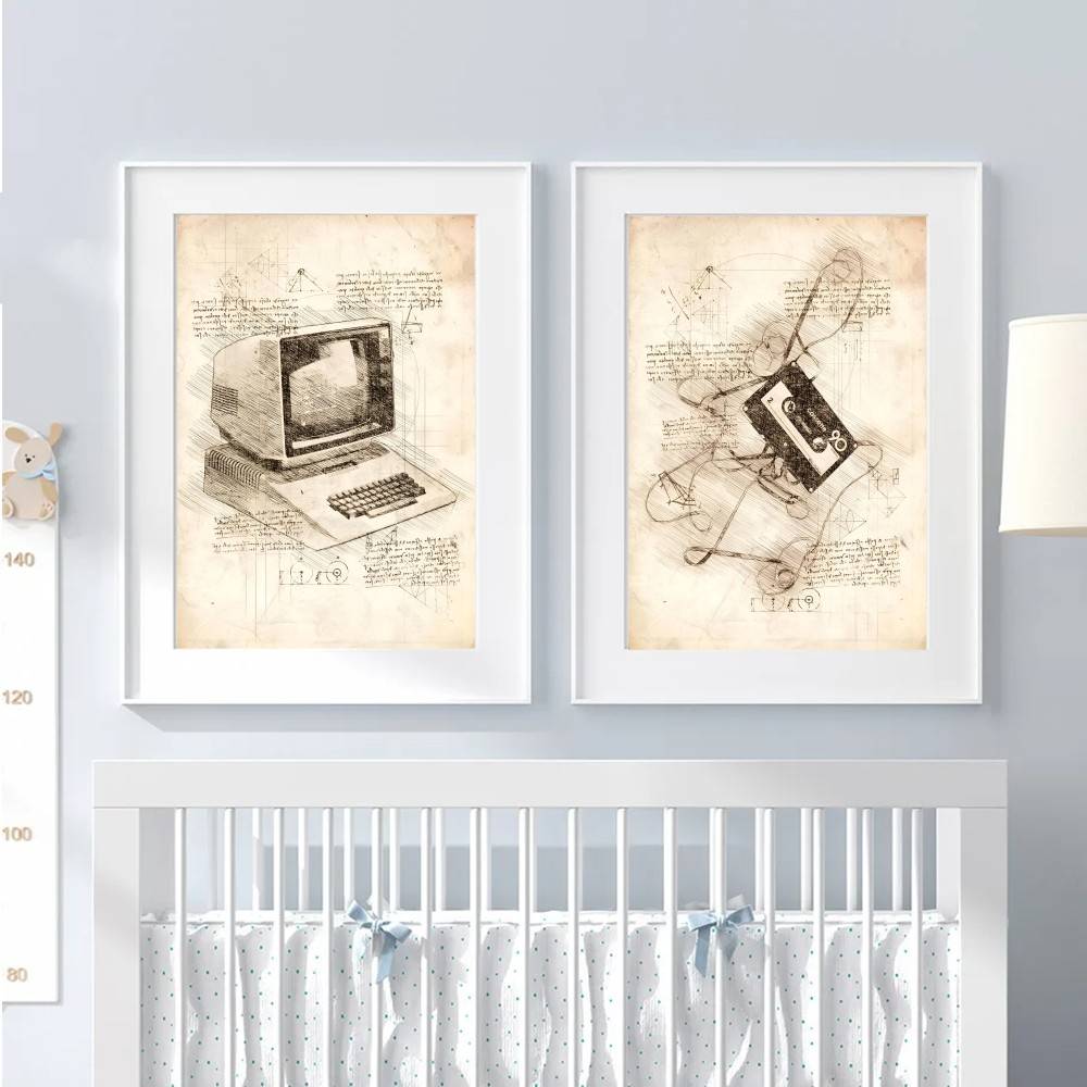 Vintage Gaming Console Sketch  - Retro Gaming Wallpaper recensie en prijs