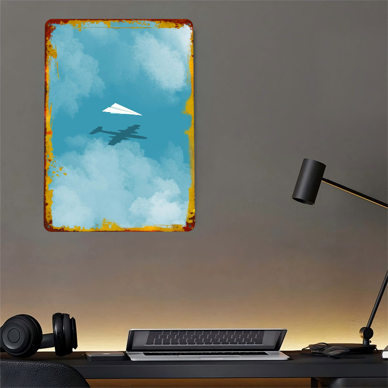 Papieren vliegtuig bedrukte po - Retro Gaming Wallpaper recensie en prijs